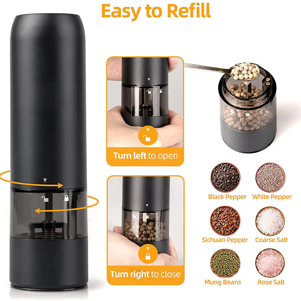 Rechargeable Electric Salt and Pepper Grinder Set